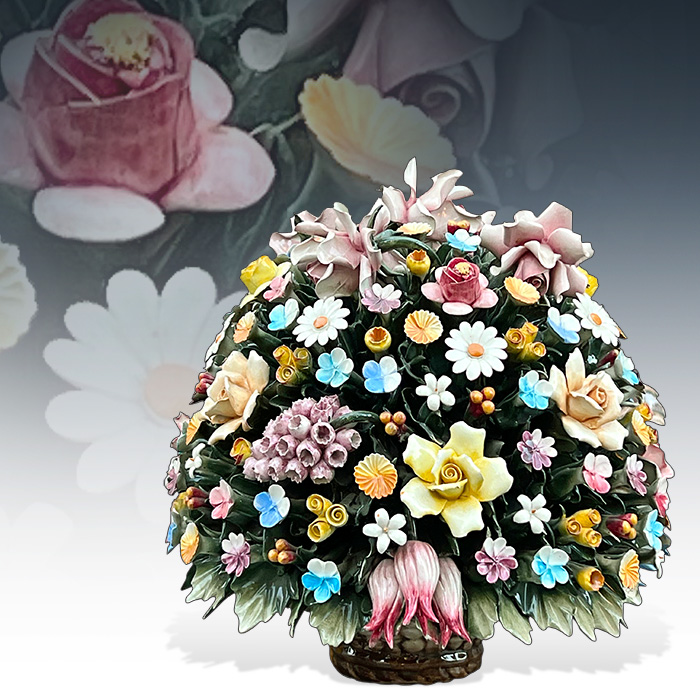 이태리산 카포디몬테 대형 도자기꽃(35cm)