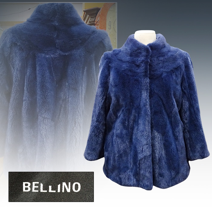 Bellino벨리노 블루 밍크코트(66사이즈)