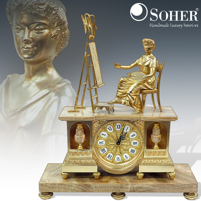 스페인명품 Soher 소에르 금동 대리석 전자식시계(大)